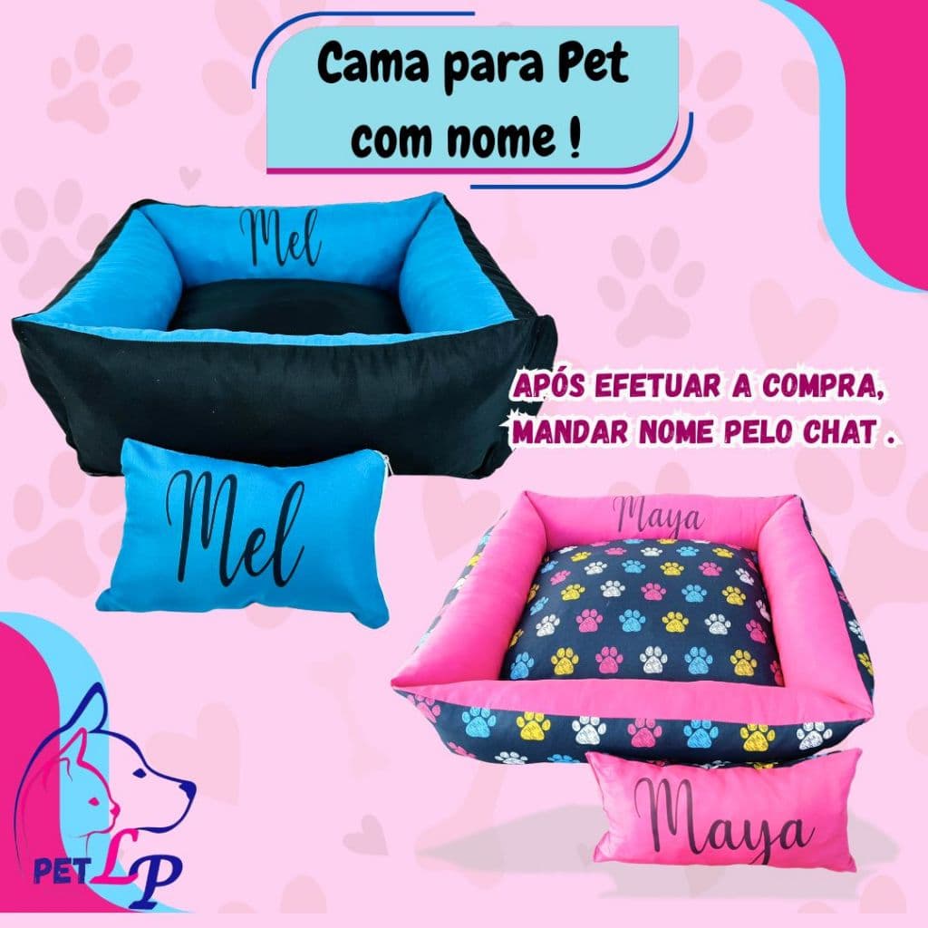 Cama Pet Cama para Cachorro ou Gato Personalizada Confort com Travesseiro várias Cores