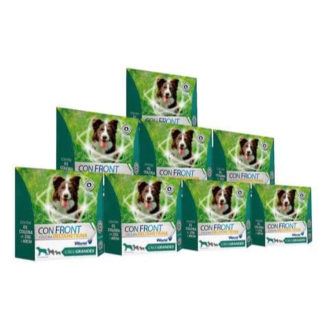 KIT 8 Unidades Coleira Antipulgas Cães Grande Confront Deltametrina 25g