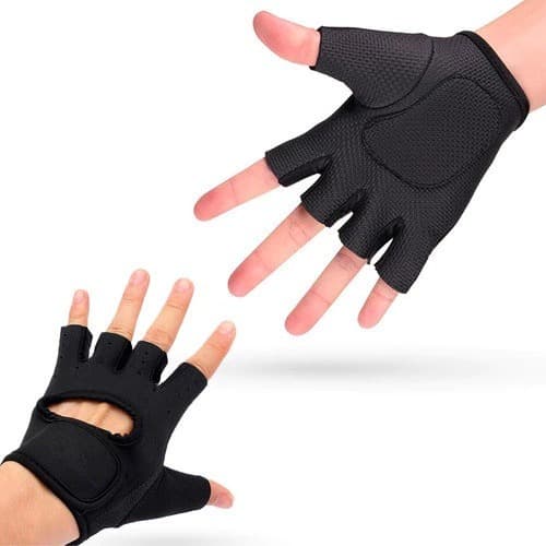 Luva de Musculação Academia Antiderrapante Neoprene Ajustável Preta – Conforto e Proteção