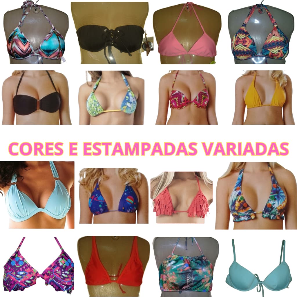 Kit 4, 3 ou 2 Tops de Biquíni Moda Praia Verão MODELOS E CORES/ESTAMPAS VARIADAS