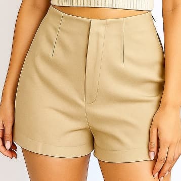 Short Feminino Cintura Alta com Zíper Lateral – Versatilidade e Estilo no Look