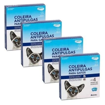 KIT 4un Coleira BullCat Antipulgas para Gatos 40cm - Proteção Até 4 Meses de Duração