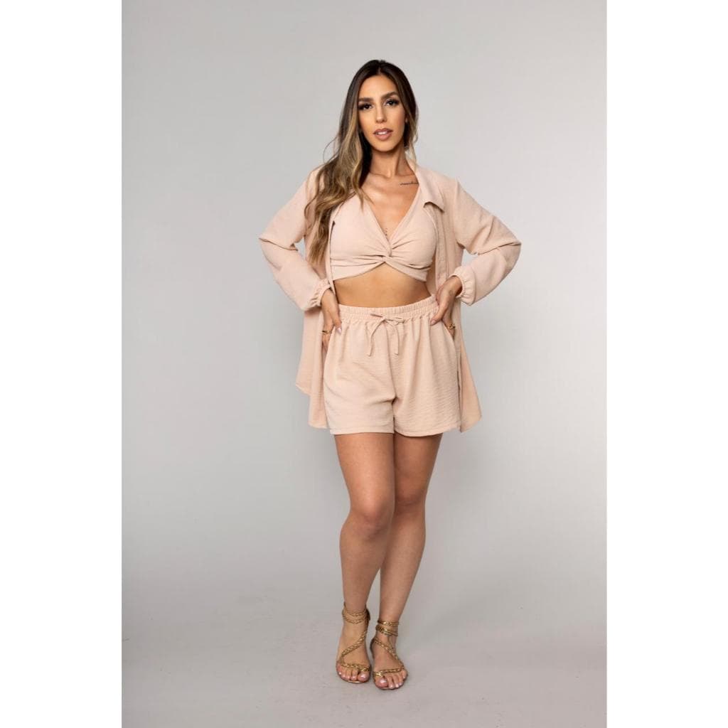 Conjunto Feminino Kimono 3 Peças – Moda Elegante e Confortável