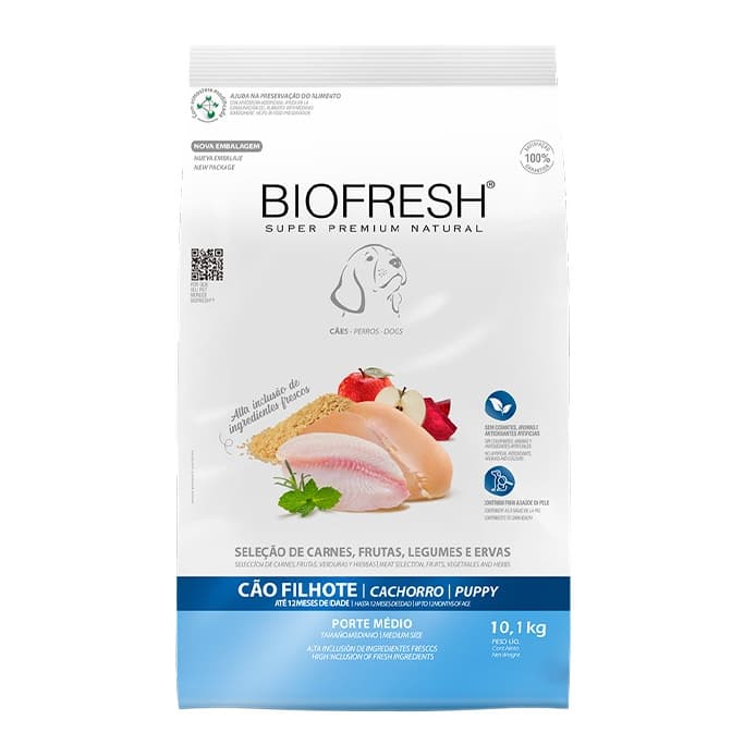 Ração Biofresh Cães Filhotes Raças Medias 15kg