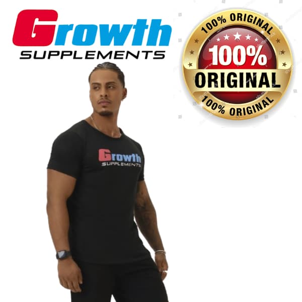 Camiseta Growth  - Preta - Growth Supplements (100% Poliéster)