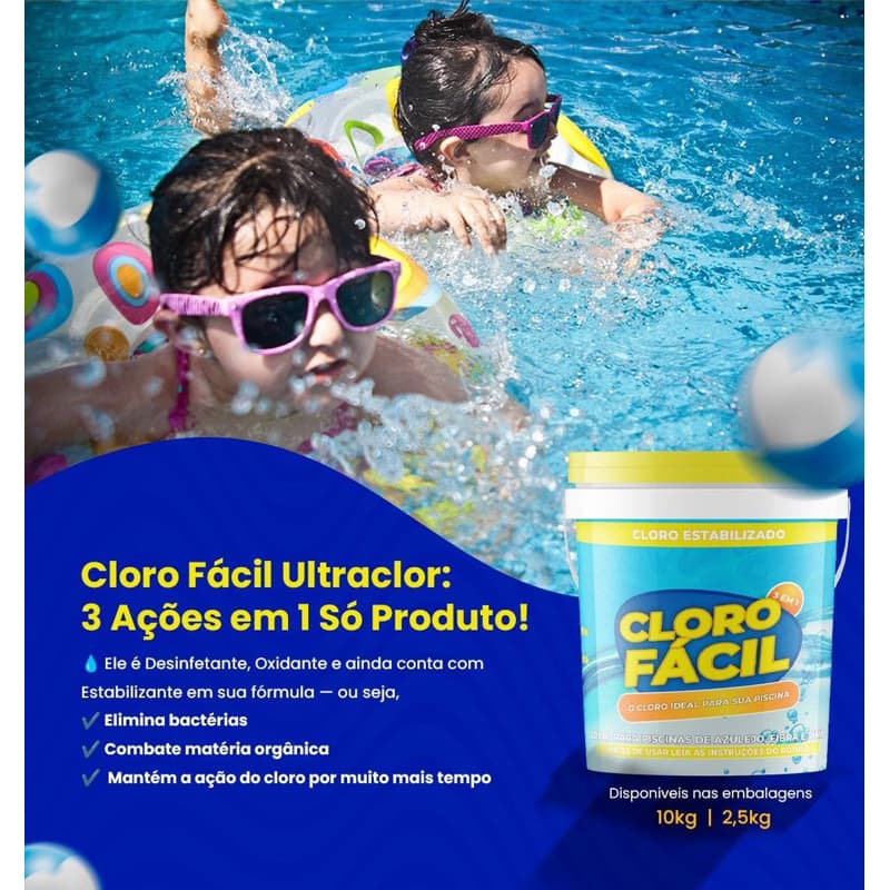 CLORO FÁCIL ULTRACLOR 3 EM 1 BALDE 10KG