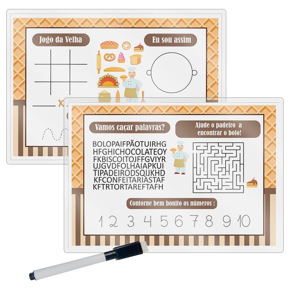 KITS Lembrancinhas Atividade Mimo Cliente Padaria e confeitaria Jogos Infantil Interativos Envio JÀ