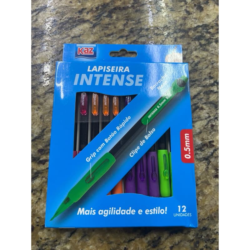 12 lapiseiras intense neon 0,5 kaz