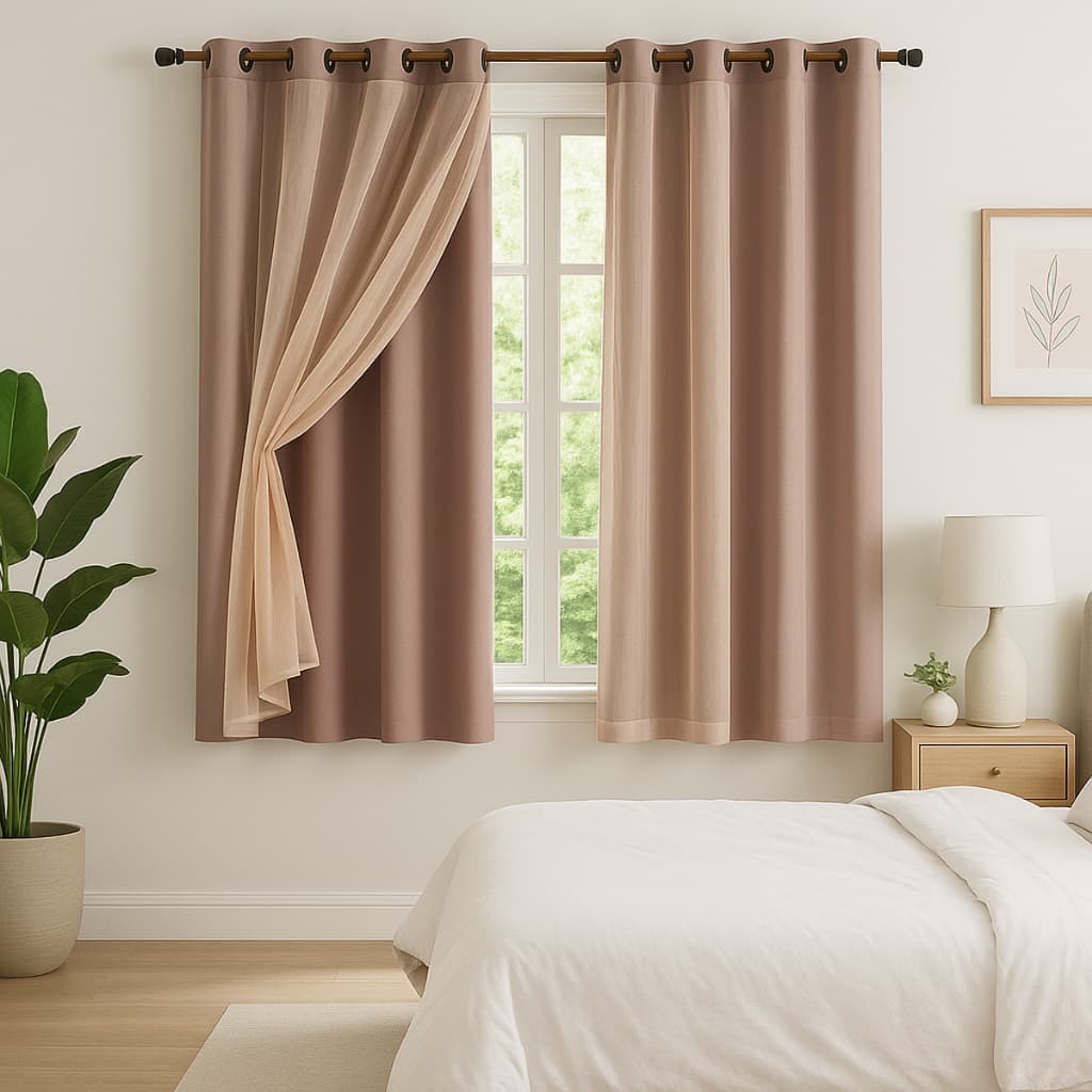 Cortina Blackout PVC com Tecido Voil Várias Cores