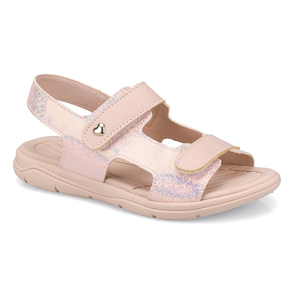 Sandália Infantil Feminina Papete Rosa Glitter Verão Praia Confortável