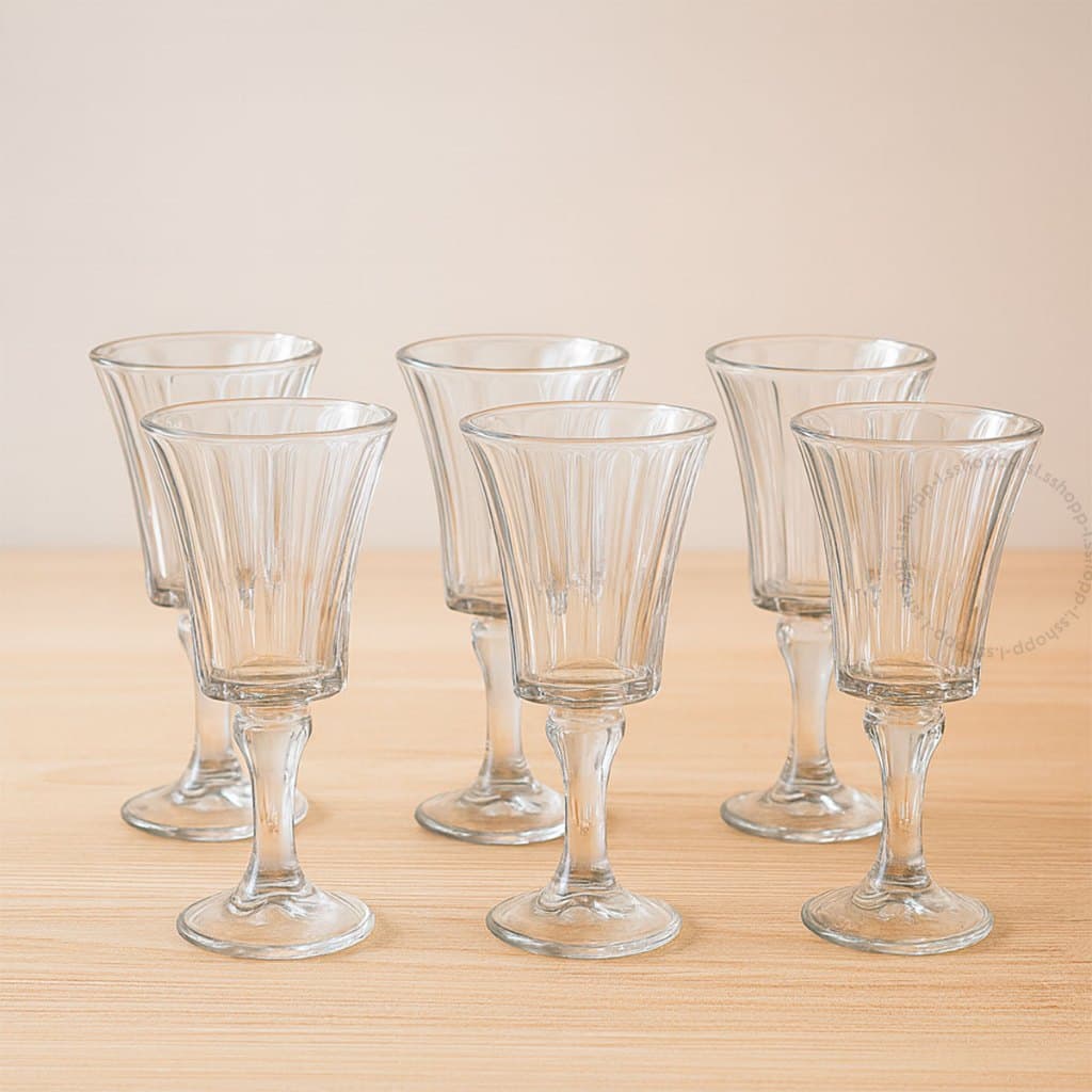 Jogo De 6 Taças 230ml Vidro Transparente Jennie Hauskraft Agua Champanhe
