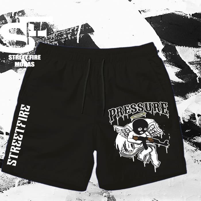 Short Bermuda Tactel Angel Mask Gangster Pressure Streetwear