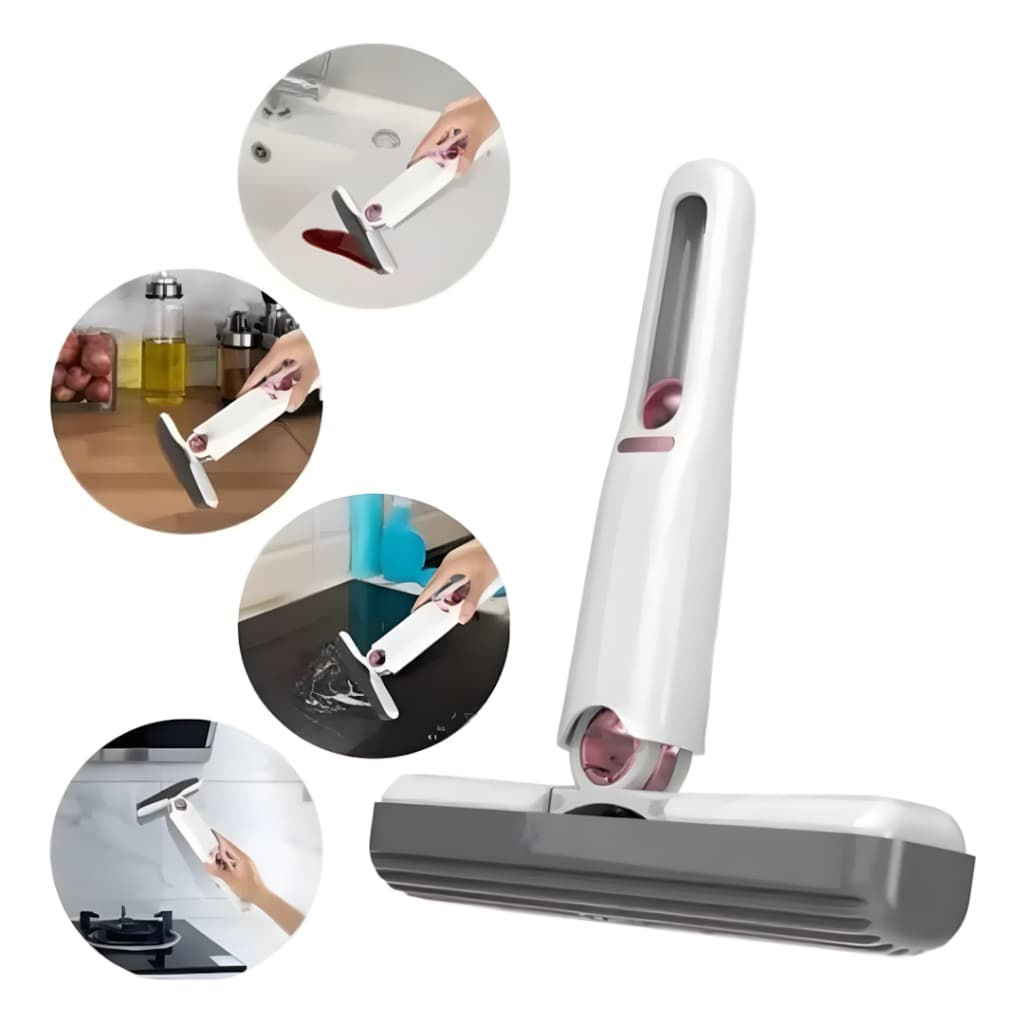 Mini Mop Esfregão Portátil Absorvente Limpeza Rodo Mágico Dobrável Mesa Janela Parede Rodinho Mop