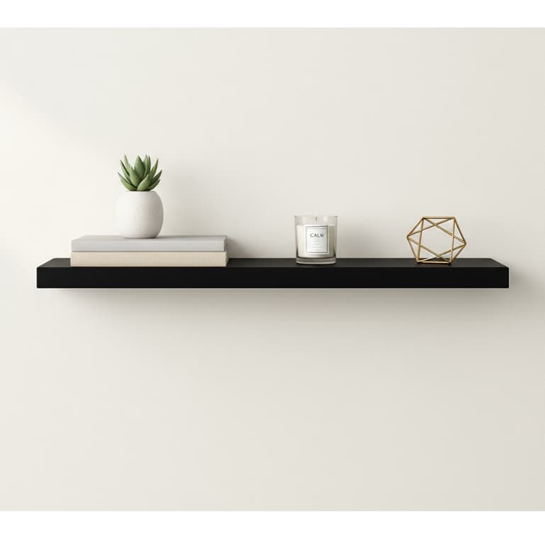 Prateleira 50x15 Preto Decoração Quarto Sala Banheiro Escritório Decora Organizador Flutuante Livros