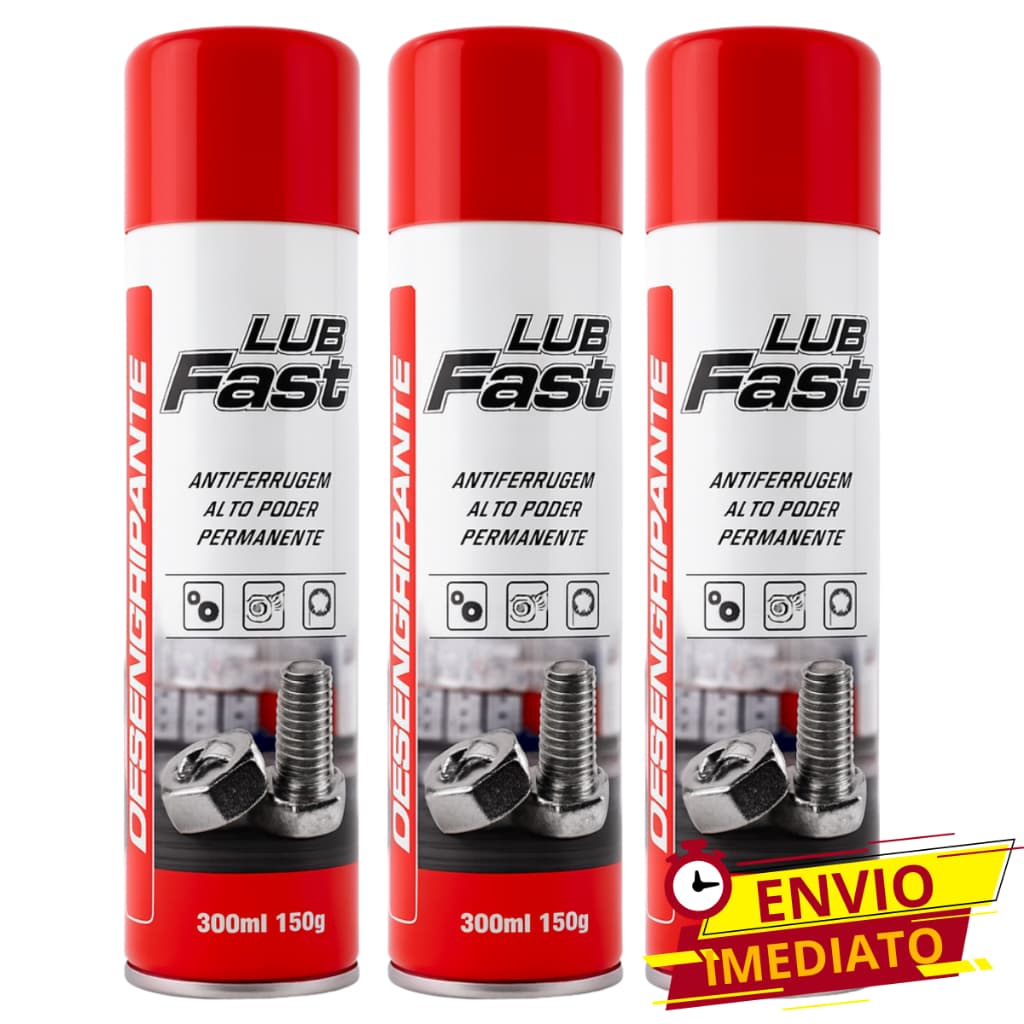 Kit Desengripante LubFast Aerosol Lubrificante Spray Anticorrosivo Multiuso - 300ml