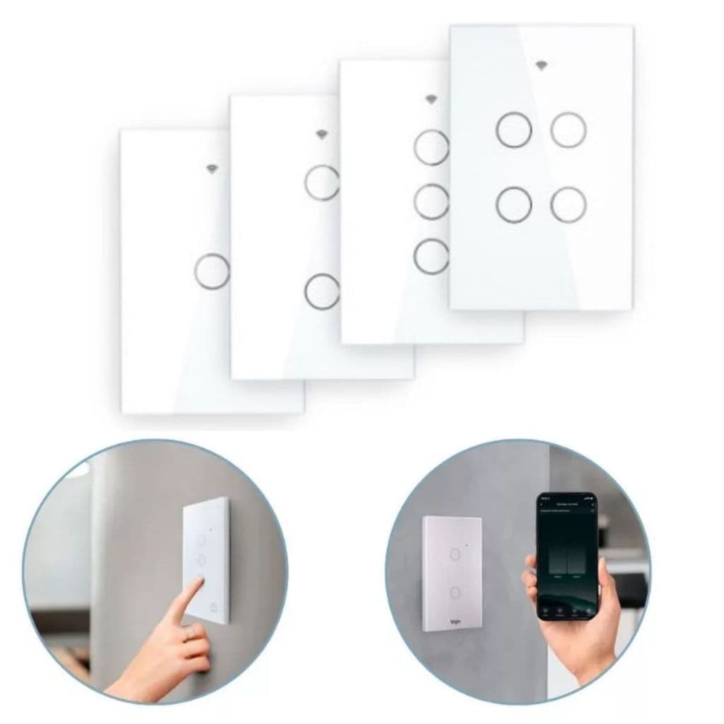Interruptor Inteligente Wifi Botões Teclas Touch Tuya Smart Life Alexa Google