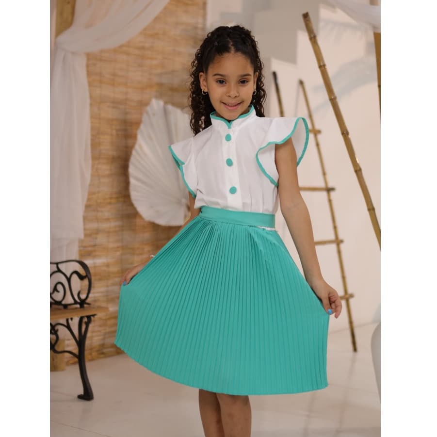 Vestido Plissado Infantil Menina e Juvenil Para Uso Casual e Eventos