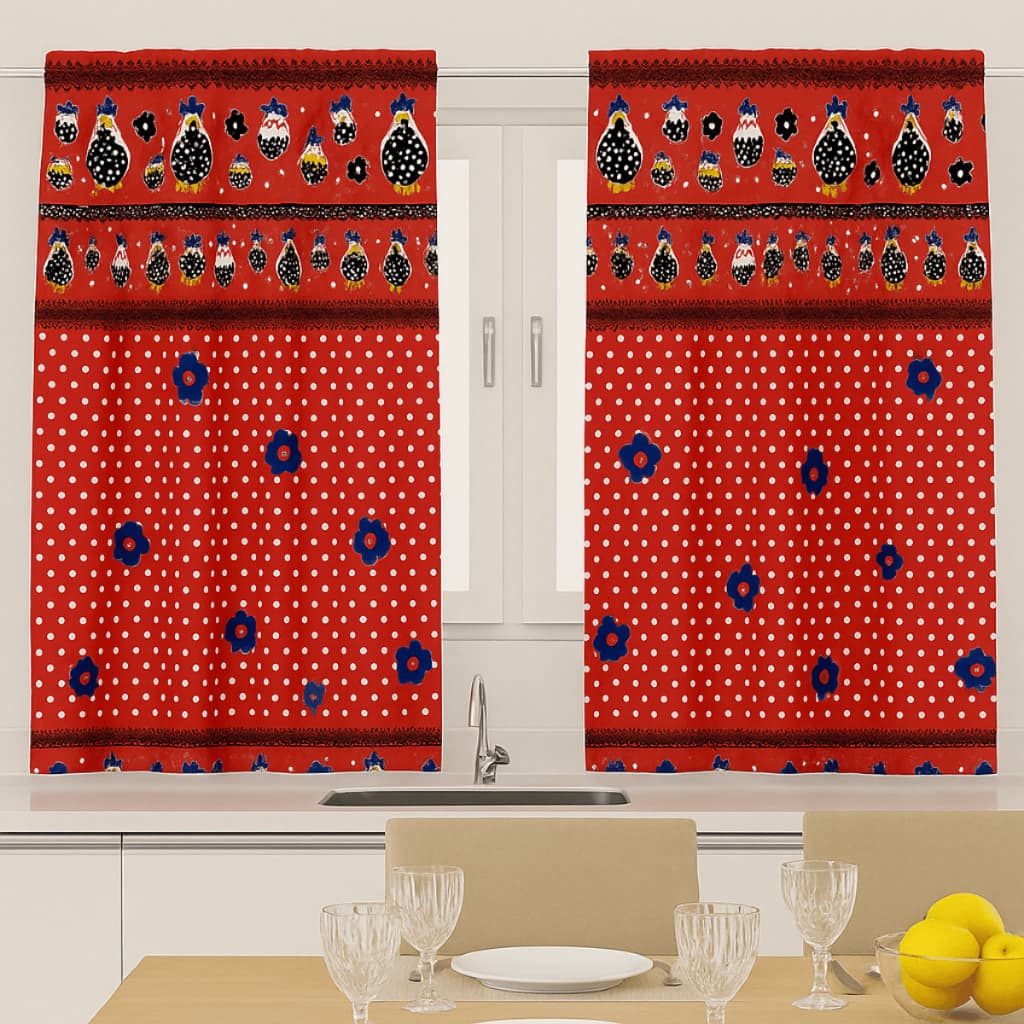 Cortina de Cozinha Decorativa – Estampada e Moderna