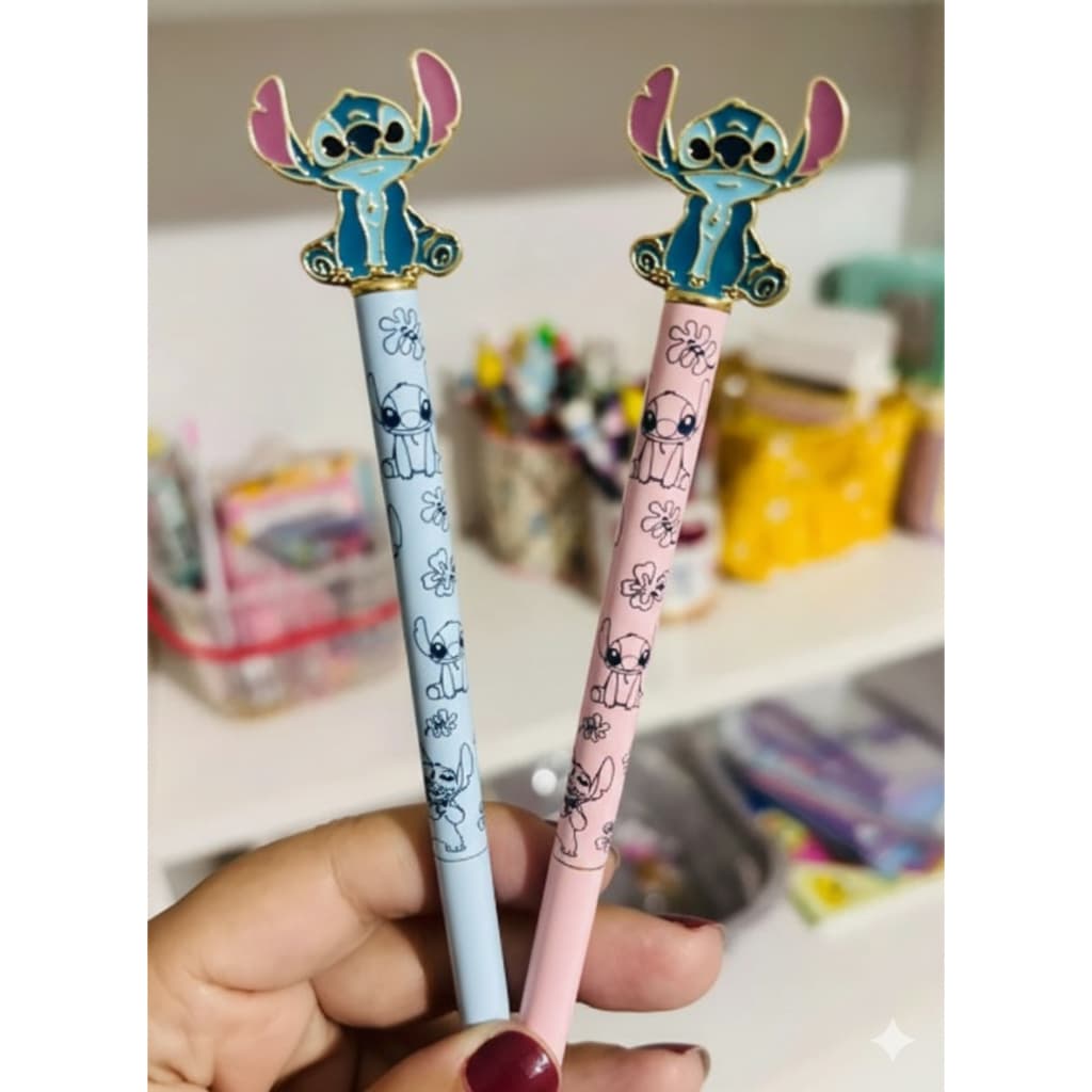 Caneta Esferográfica Stitch Luxo Metal 1.0mm Preta