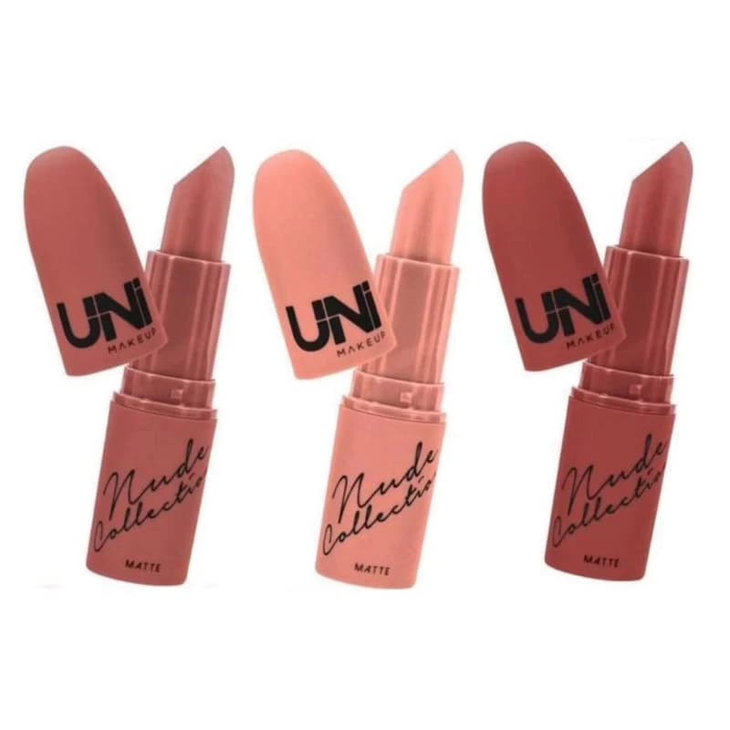 Kit 3 Batom Matte Nude Collection - Uni Makeup