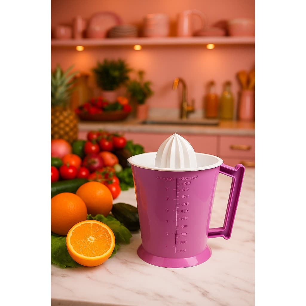 Jarra com espremedor de frutas 1 LITRO ROSA