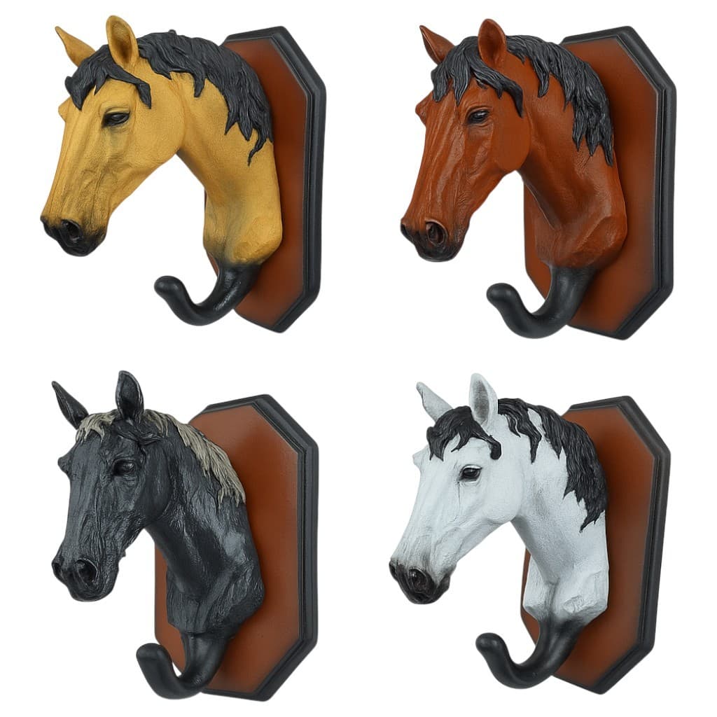 Cabeça De Cavalo Cabide Country De Resina Decoração