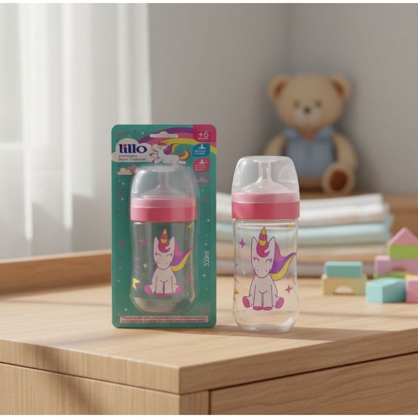 MAMADEIRA SUPER EVOLUTION MAGIA VERMELHA LILLO 300 ML UNICÓRNIO