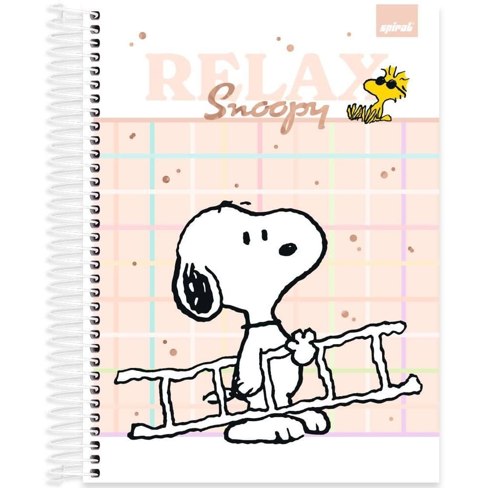 Caderno Universitário Capa Dura 10 Matérias, 160 Folhas, Snoopy Relax