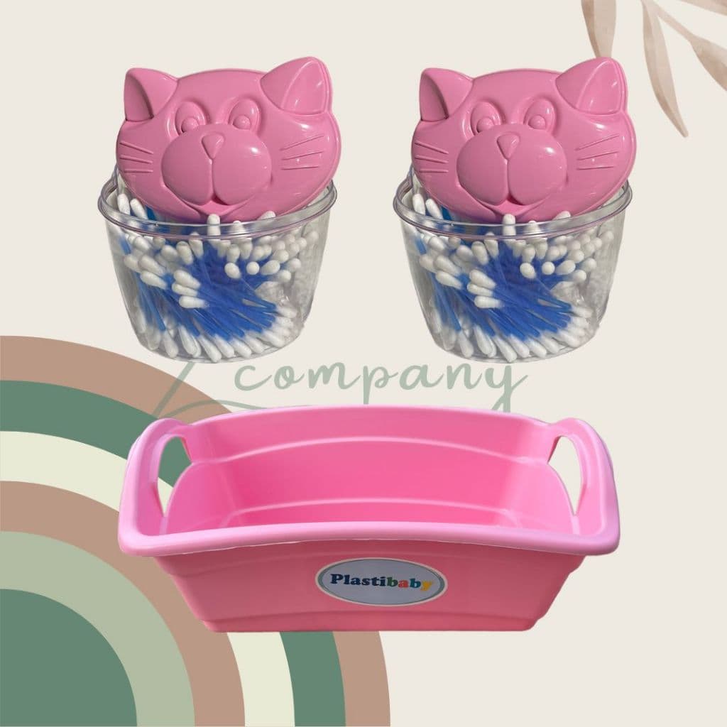 Kit Organizador com Porta Algodao Porta Cotonete Quarto Bebe