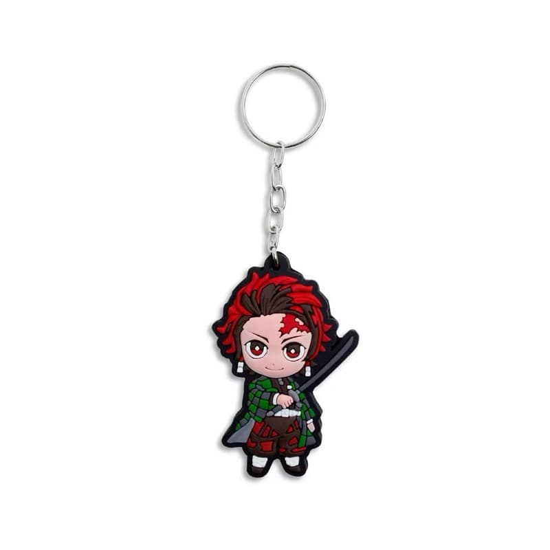 Kit 12 Unidades Chaveiro de Borracha Tanjiro Kamado Demon Slayer