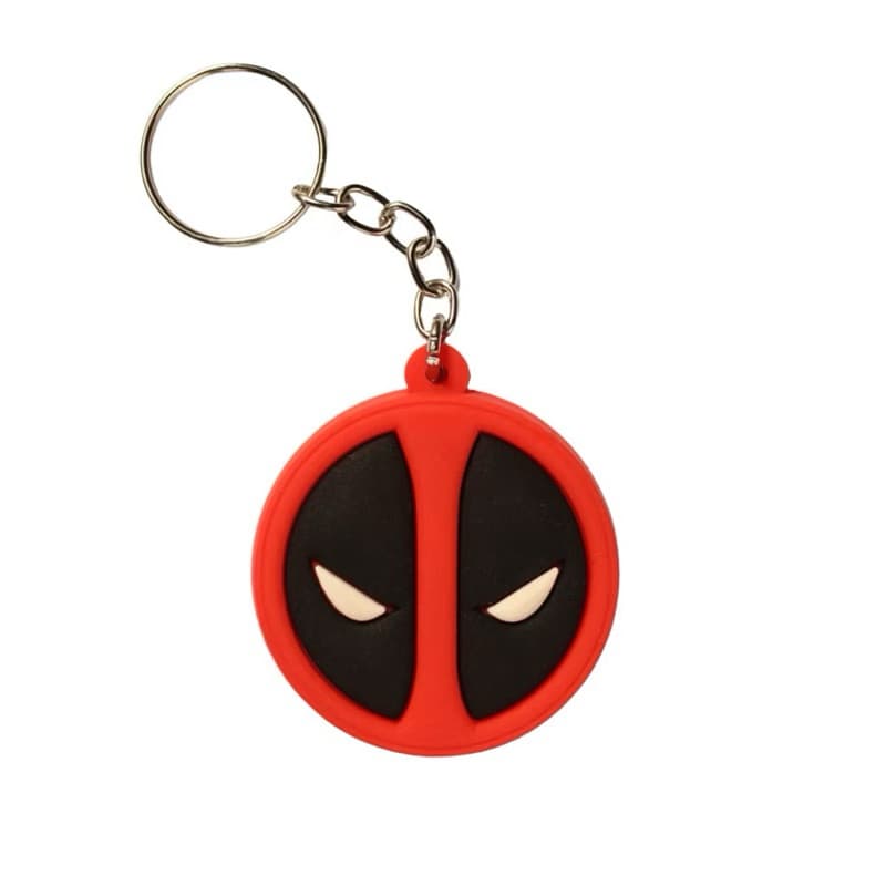 Kit 12 Unidades Chaveiro de Borracha Deadpool Redondo