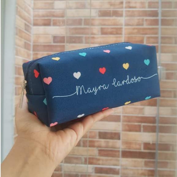 Estojo escolar personalizado com nome para lápis, caneta, universitário, estudante, volta as aulas