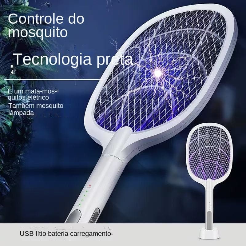 Mata-mosquitos elétrico recarregável via USB com luz para atrair mosquitos. Entrega imediata.