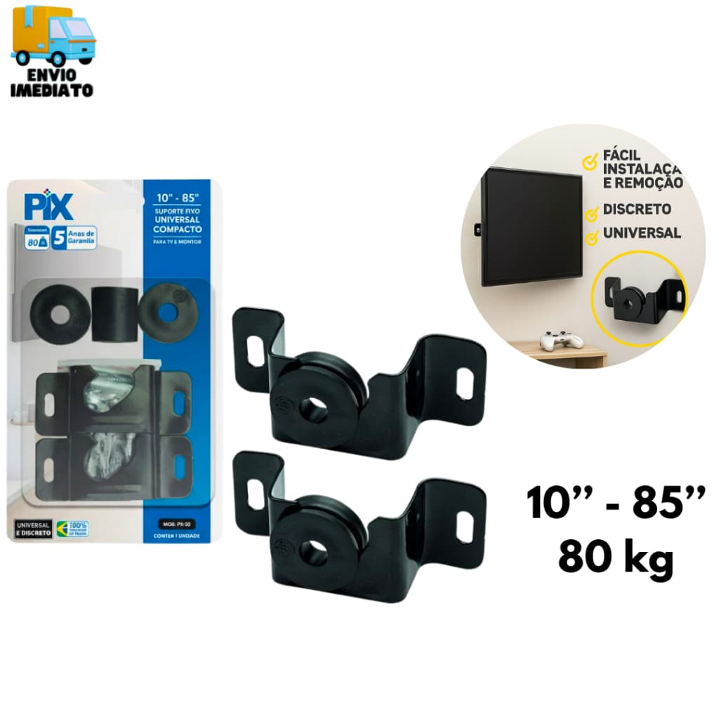 Suporte Universal de Tv/Monitor Aço Carbono Reforçado Para TVs de 10” a 100” - Até 80kg