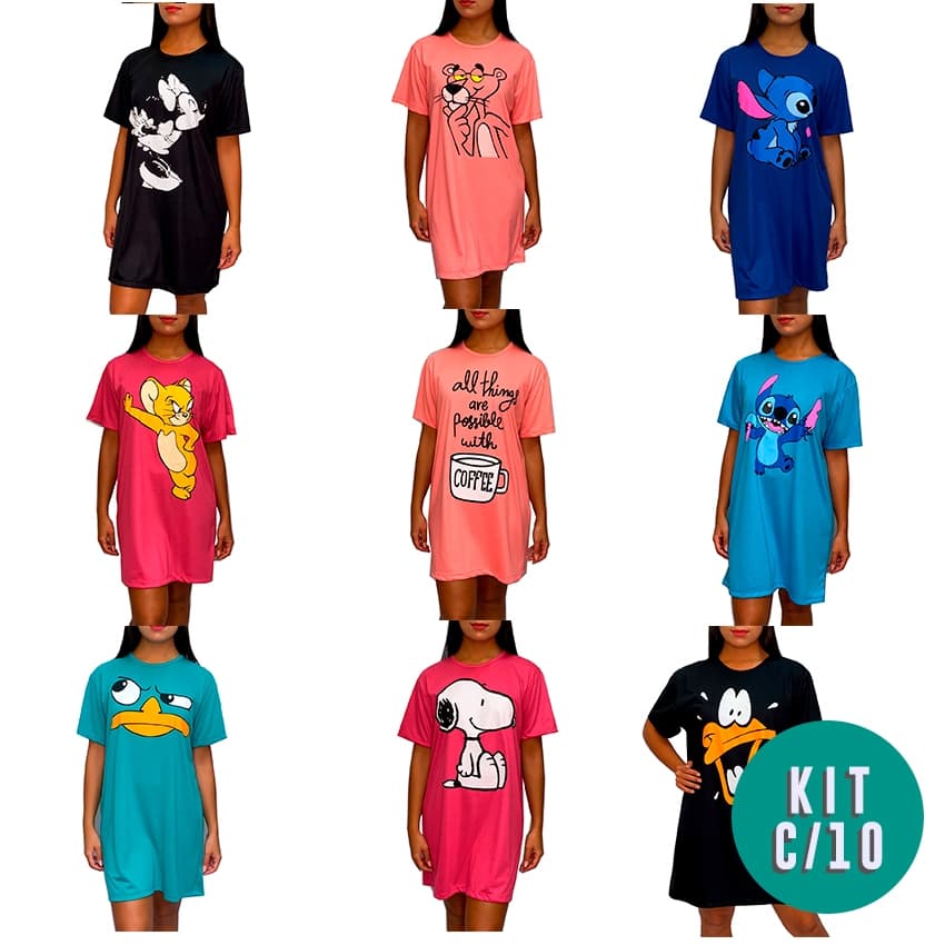 Kit 7 camisolas Plus size e 3 camisolas tamanho único