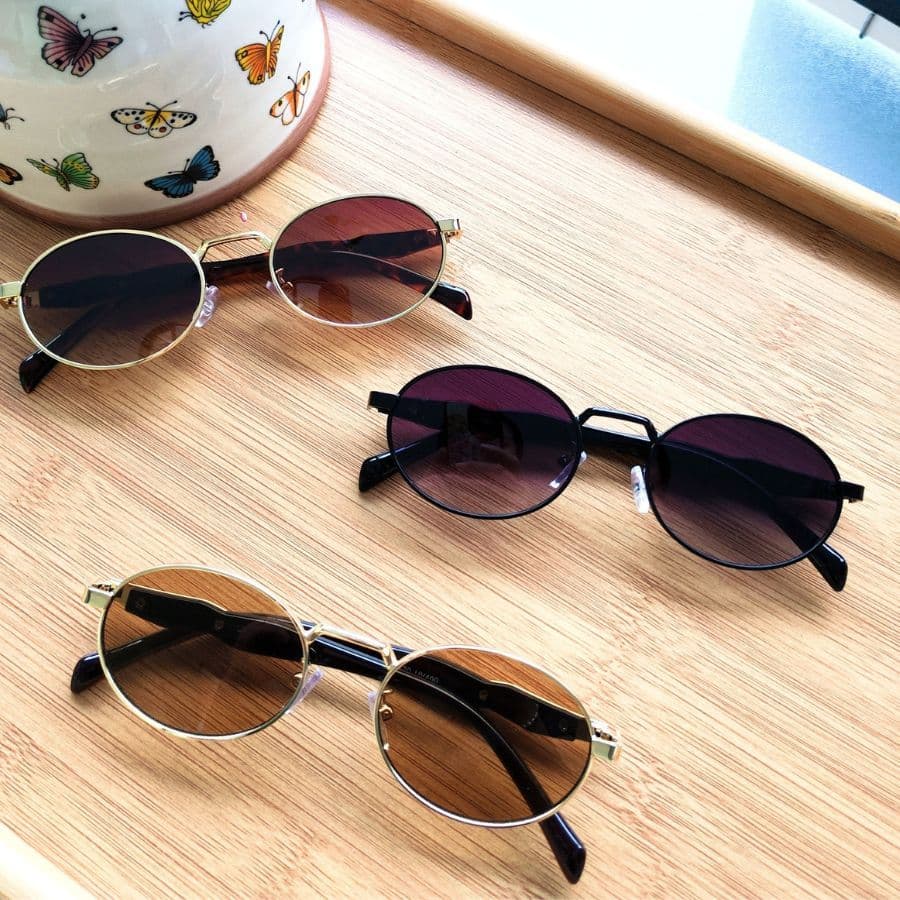 TG-5520 NOVO Óculos De Sol Oval Vintage Para Mulheres Homens Pequenos Com Armação Metálica moda 2025 unissex