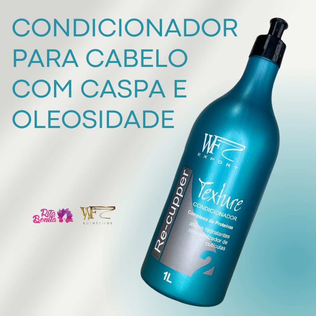 Condicionador para Cabelos com Caspa Ponta Seca Oleoso Misto e Crescimento Capilar WF RE-CUPPER 1L
