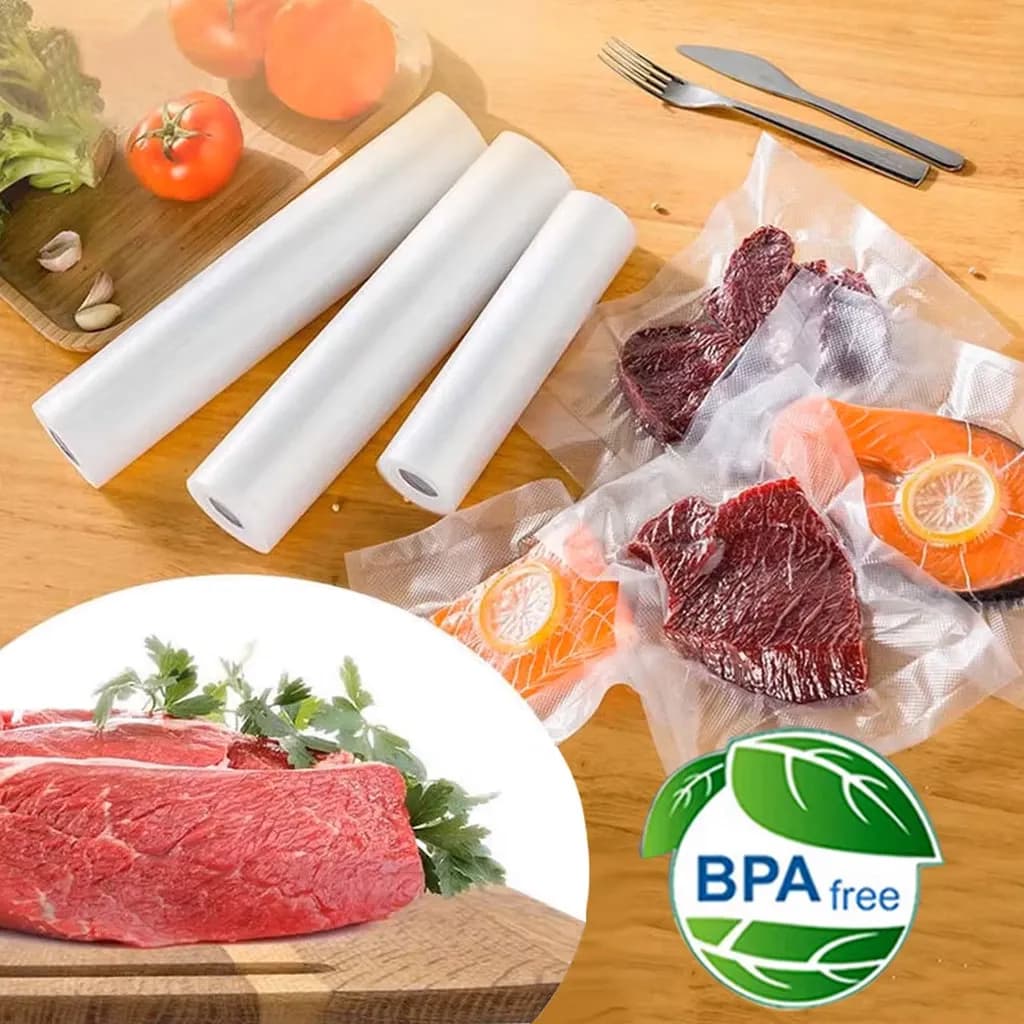 Bobina Saco a Vacuo para alimentos Rolo Continuo 25cm x 5 metros