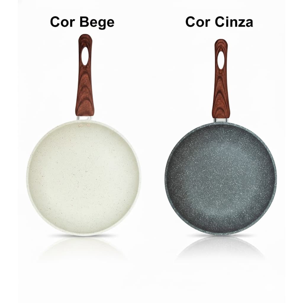 Frigideira Cerâmica 24cm Cabo Soft Touch Fogão Indução Elétrico gás Cooktop Ovo Sem Óleo Premium