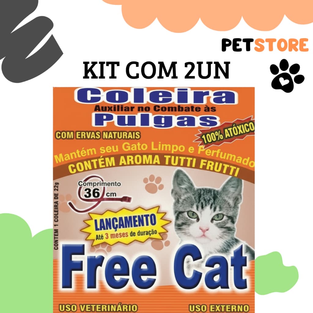 Coleira Anti Pulgas Free Cat para Gatos 3 meses 36cm