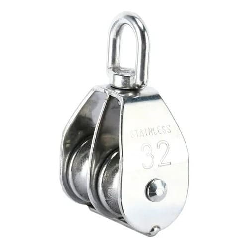 Roldana Polia Moitão Duplo Destorcedor Inox 304 Náutico M32