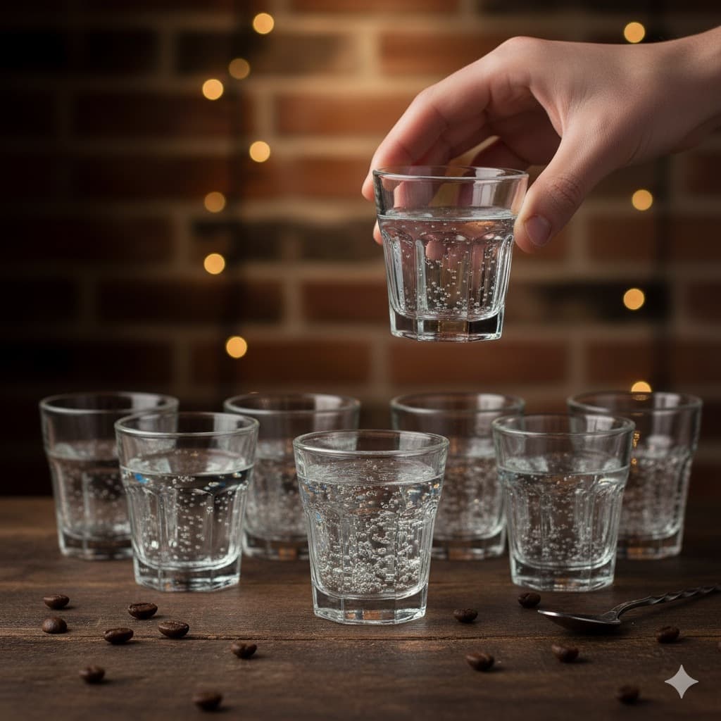 Jogo Conjunto Kit 6 Copo de vidros Shot Dose 45 ml para Tequila Cachaça Whisky Vodka