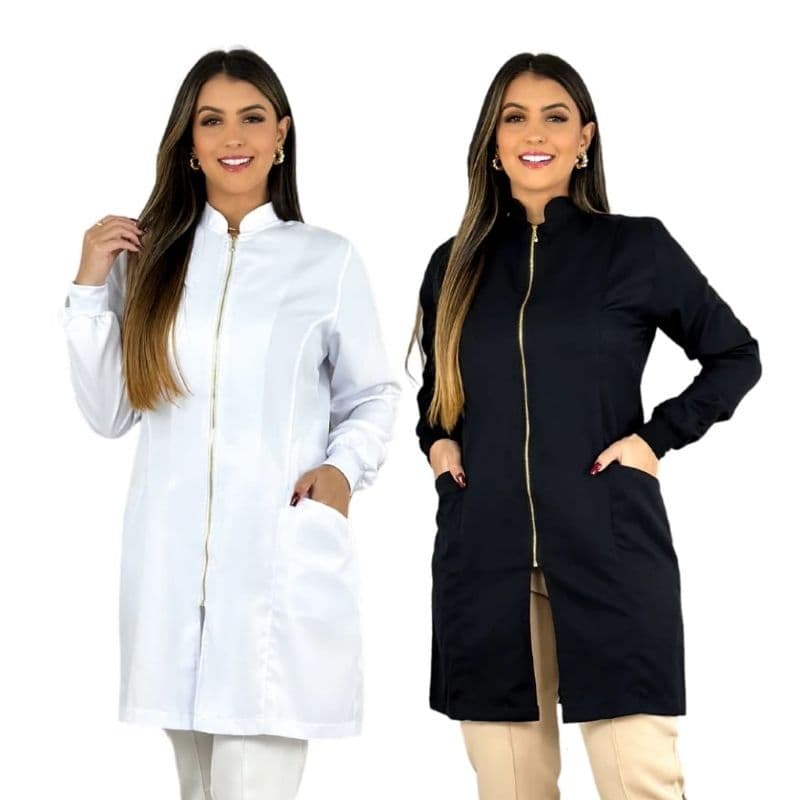 Jaleco Feminino Premium De Tecido Oxford Gola Padre Novo Lançamento