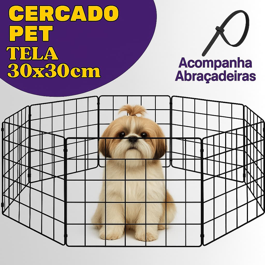 Kit Tela Aramada 30x30 Grade para Montar Cercado Pet Estante Balcão Memory Board Expositor