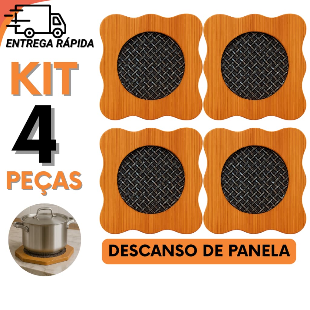Kit 4 2 ou 1 Descanso de Panela Elegante Para Proteção para Sua Mesa Para Uso Diário Enxovais