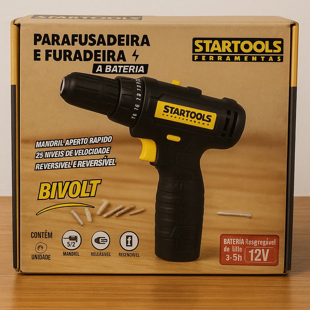 Parafusadeira e Furadeira a Bateria 12V Recarregavel Pratica Moderna