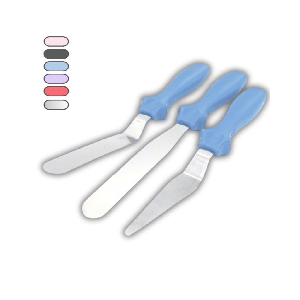 Espátulas Para Confeitar Alisar Bolo Conjunto 3 Unidades Decorar Confeiteiro KIt Confeitaria Metal