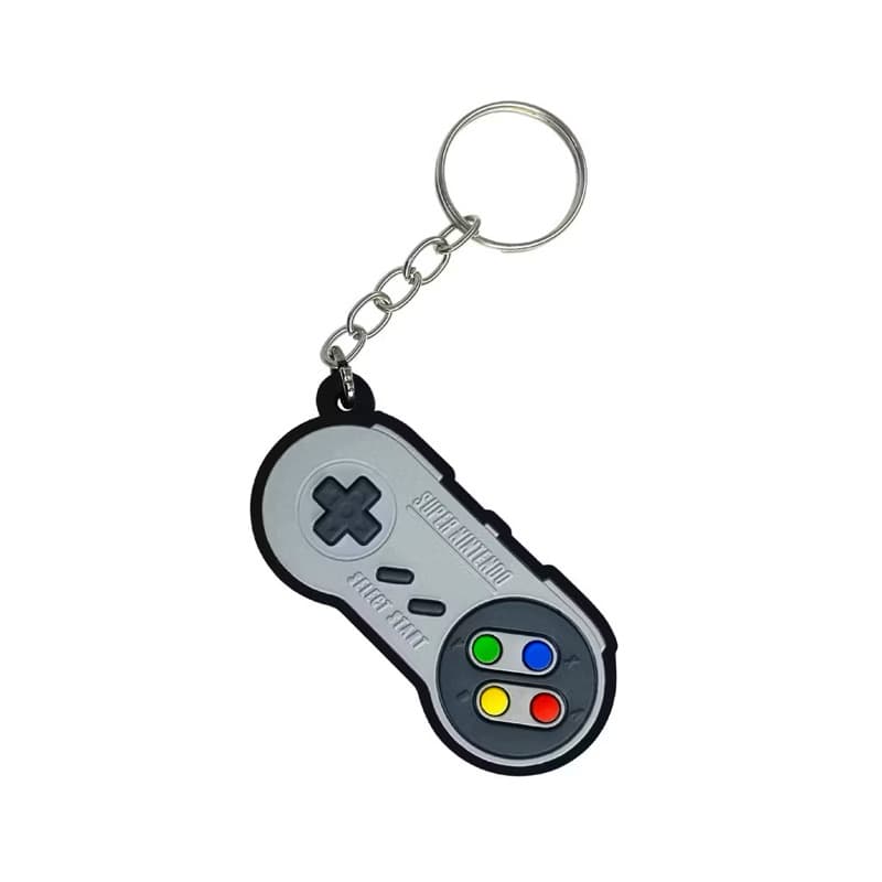Kit 12 Unidades Chaveiro de Borracha Controle Super Nintendo