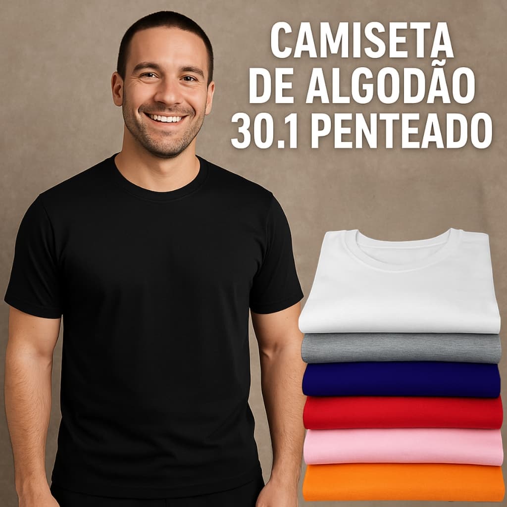 Camiseta Masculina Algodão 30.1