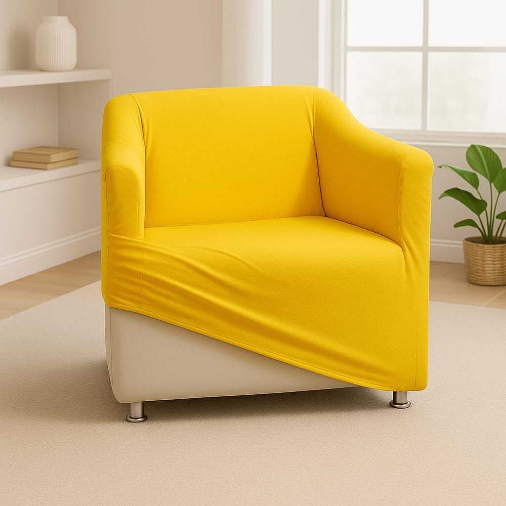 Capa de Poltrona Tilla em Malha Gel – Proteção e decoração Escritorio,recepção ferradura quadrada